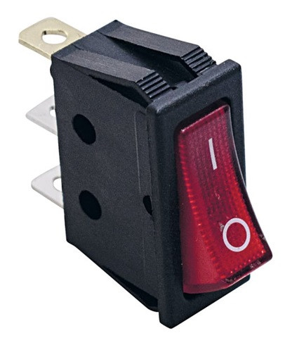 Interruttore luminoso rosso 15A 250V~ T-max 85°C 11x30mm