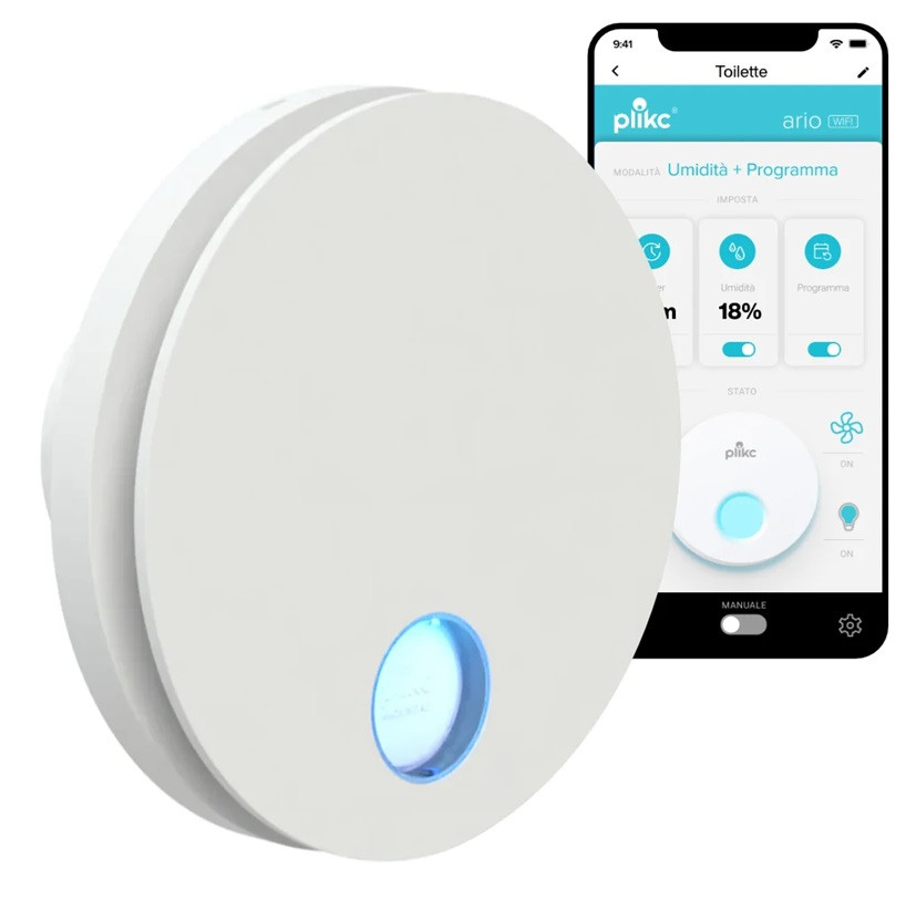 Aspiratore da muro Ø 100mm assiale con WI-FI e LED RGB