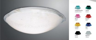 Plafoniera Ø40 in VETRO ganci Rosa completo di lampada circolina 32W
