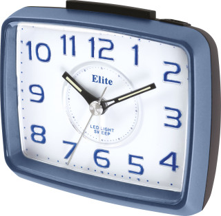 Sveglia con movimento silenzioso c/suoneria crescendo e ripetizione con illuminazione numeri quadrante led blu