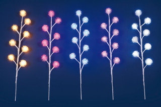 LEDISWB-RAB 8-F BATTERIA RAMO 8 LED  C/ SNOW BALL COLORI ASSORTITI LUCE FISSA