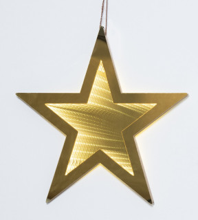 Stella ORO Ø50cm da appendere effetto tridimensionale a specchio Led bianco caldo