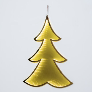 Albero Natale ORO H.60cm da appendere effetto tridimensionale a specchio Led bianco caldo