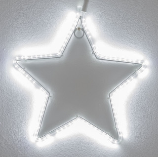 Stella Ø30cm con strip led bianco Flash automatico telaio in metallo verniciato bianco