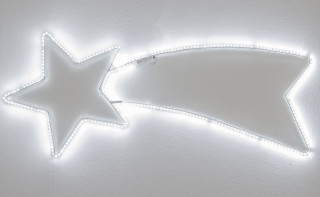 Stella cometa 100cm con strip led bianco Flash automatico telaio in metallo verniciato bianco