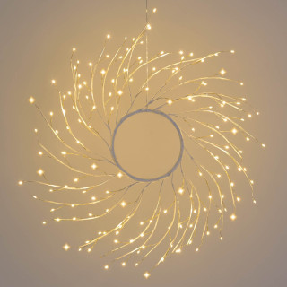 Corona TIGLIO Bianco ø45cm 160 MicroLED bianco caldo FlashLED Diamond