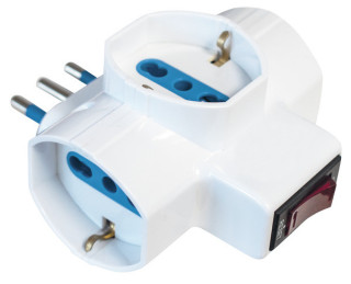 TRIPLA schuko spina 16A + 3 prese universali + limitatore di corrente