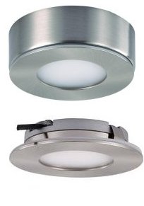 PUNTO LUCE PER MENSOLE, in Alluminio, Incasso e/o Plafone 3.3W 12V 3000°K  foro incasso Ø59mm LIF39.9PL1121SC