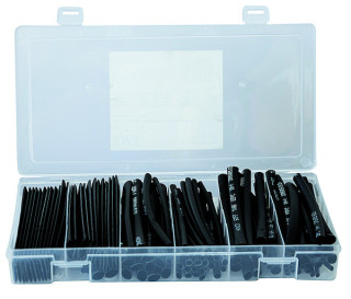 Kit GUAINA TERMORESTRINGENTE NERA DIAMETRI 2-3-5-6-8-10mm (100pz da 10cm)
