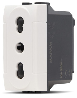 Presa Bipasso 10/16A Bianca compatibile con Living International Light