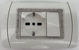 Placca Idrobox IP55 3P Bianco compatibile con Plana