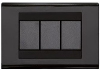Placca 3P in plastica nera compatibile con Living Classic IMQ