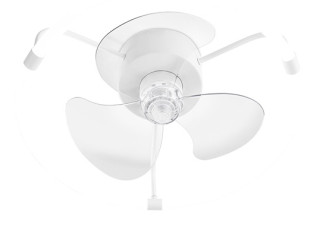 Ventilatore in metallo bianco a plafone con luce LED 3 pale  Ø 50cm