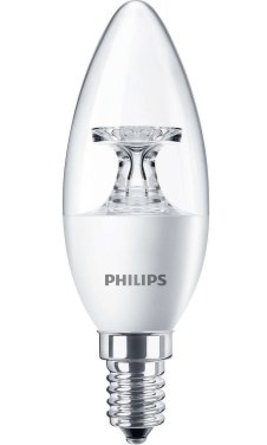 Lampada LED COREPRO oliva/candela trasparente con lente prismatica 4W E14 2700°K PHLCORECAN25E14C