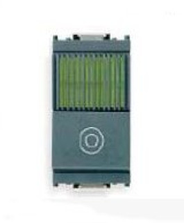 Pulsante 1P NO 10A + s/verde GRIGIO