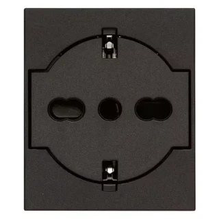 Presa 2P+T P40 universale a filo nero
