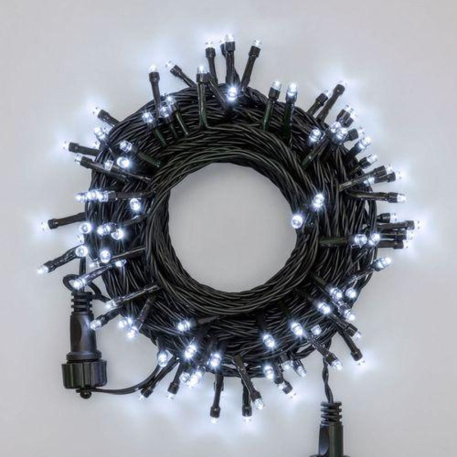 Catena Smart Connect 100 LED Ø5mm Reflex Bianco Freddo Prolungabile 10mt ( alim.: batteria/pannello solare/trasformatore A PARTE ) KIN56145