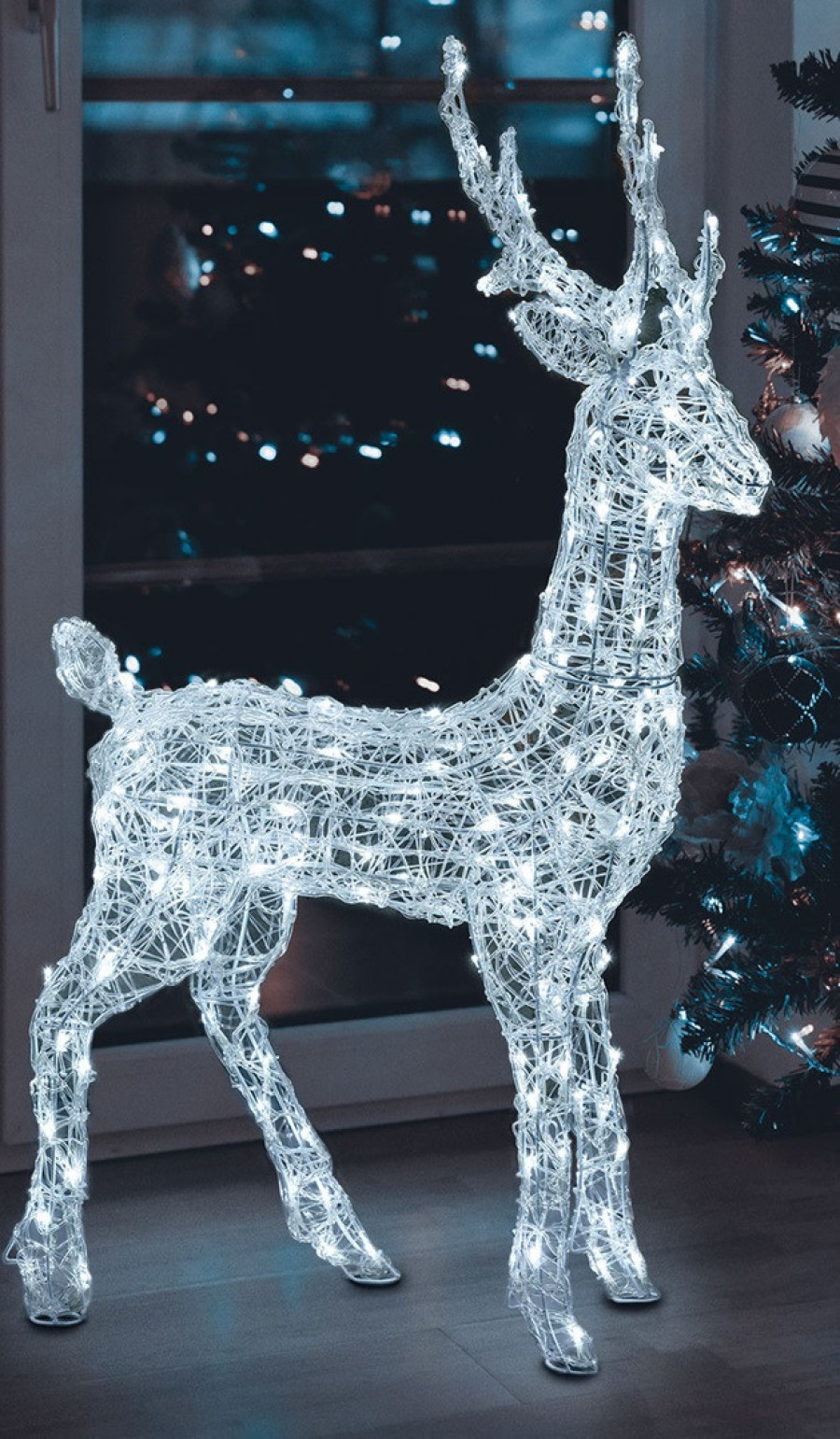 Renna 3D H105cm 180 Dual LED luce bianca + luce fredda + misto SFN Acrilico Soft KIN80218